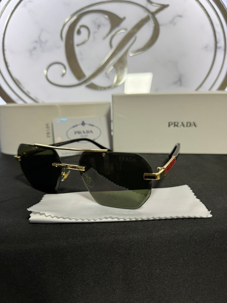 Prada Verde Con Dorado