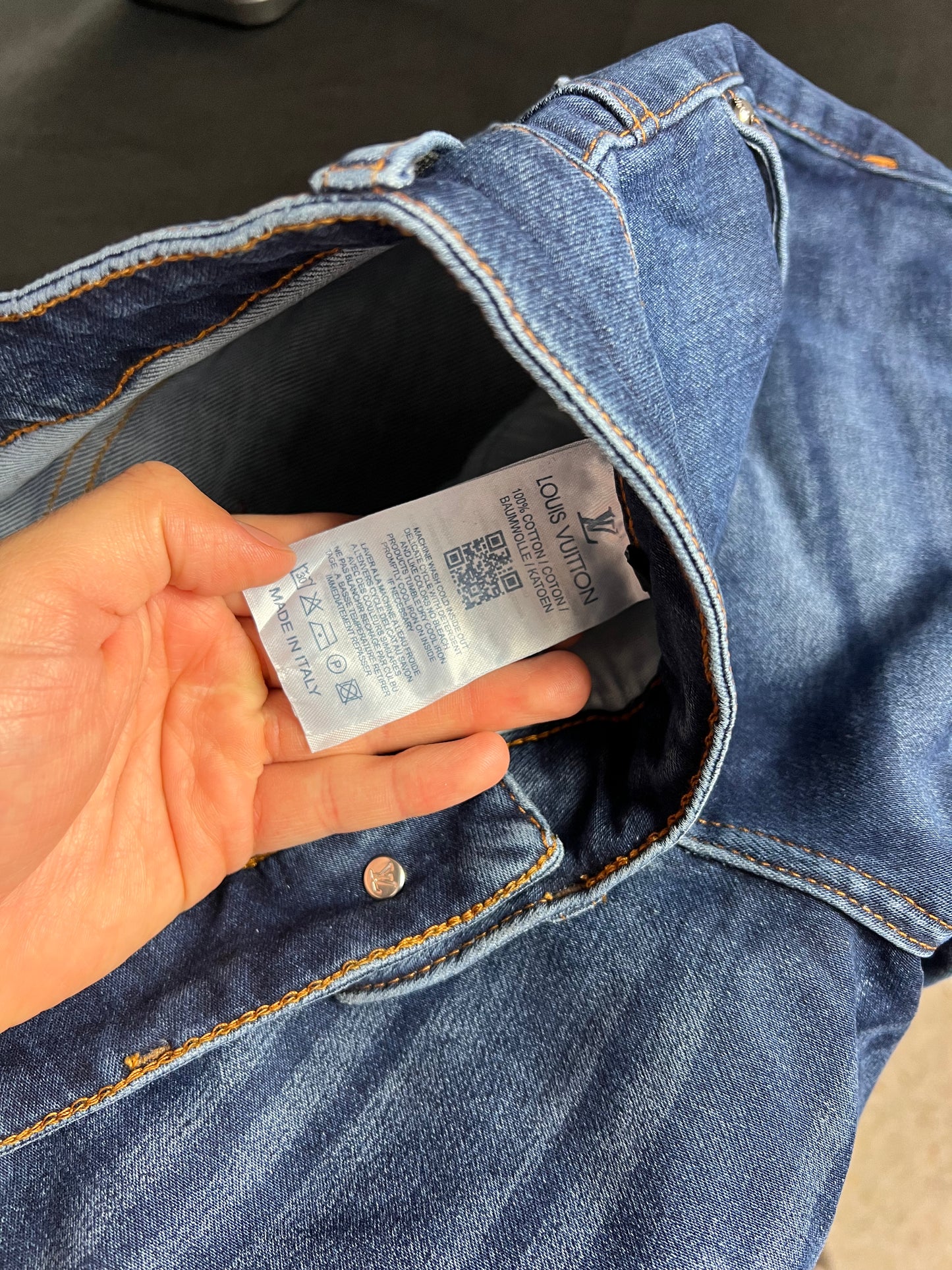 Jeans Louis Vuitton Azul Monogram Bordados