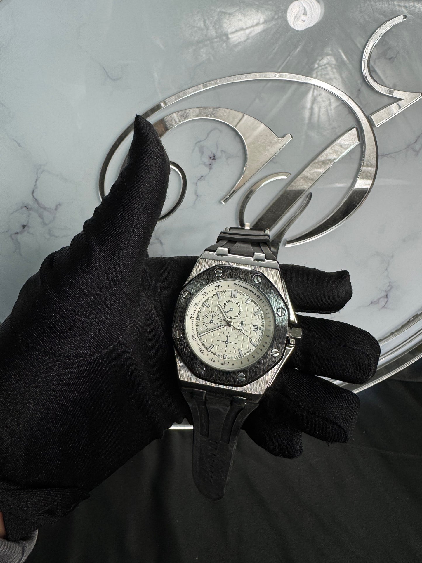 Reloj AP Royal Oak Plata con Negro