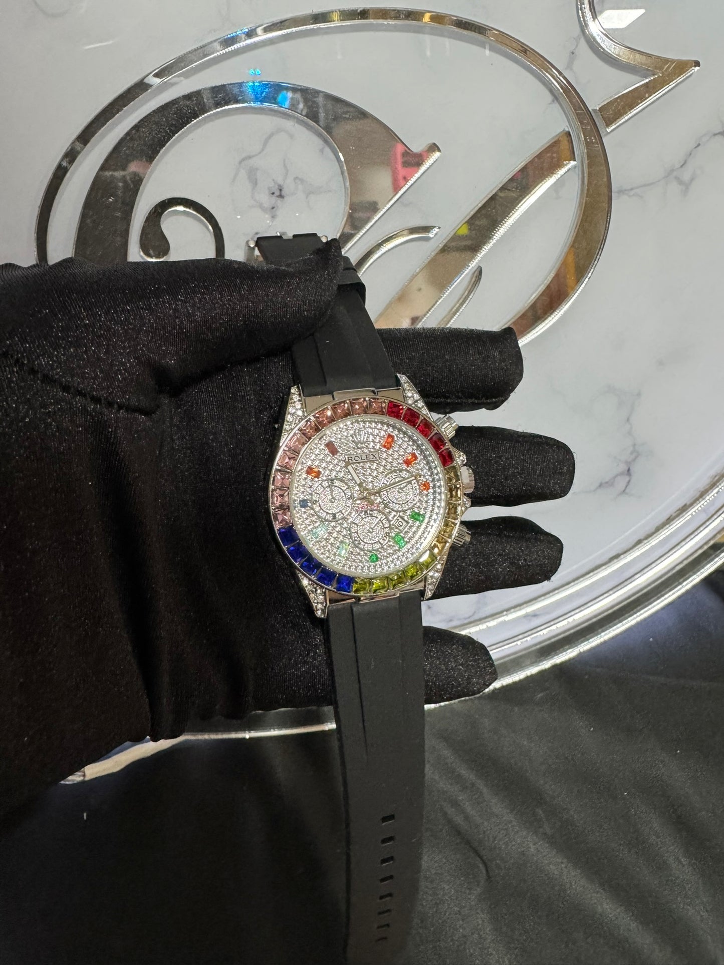 Reloj Rolex Pedrería Carátula Blanca