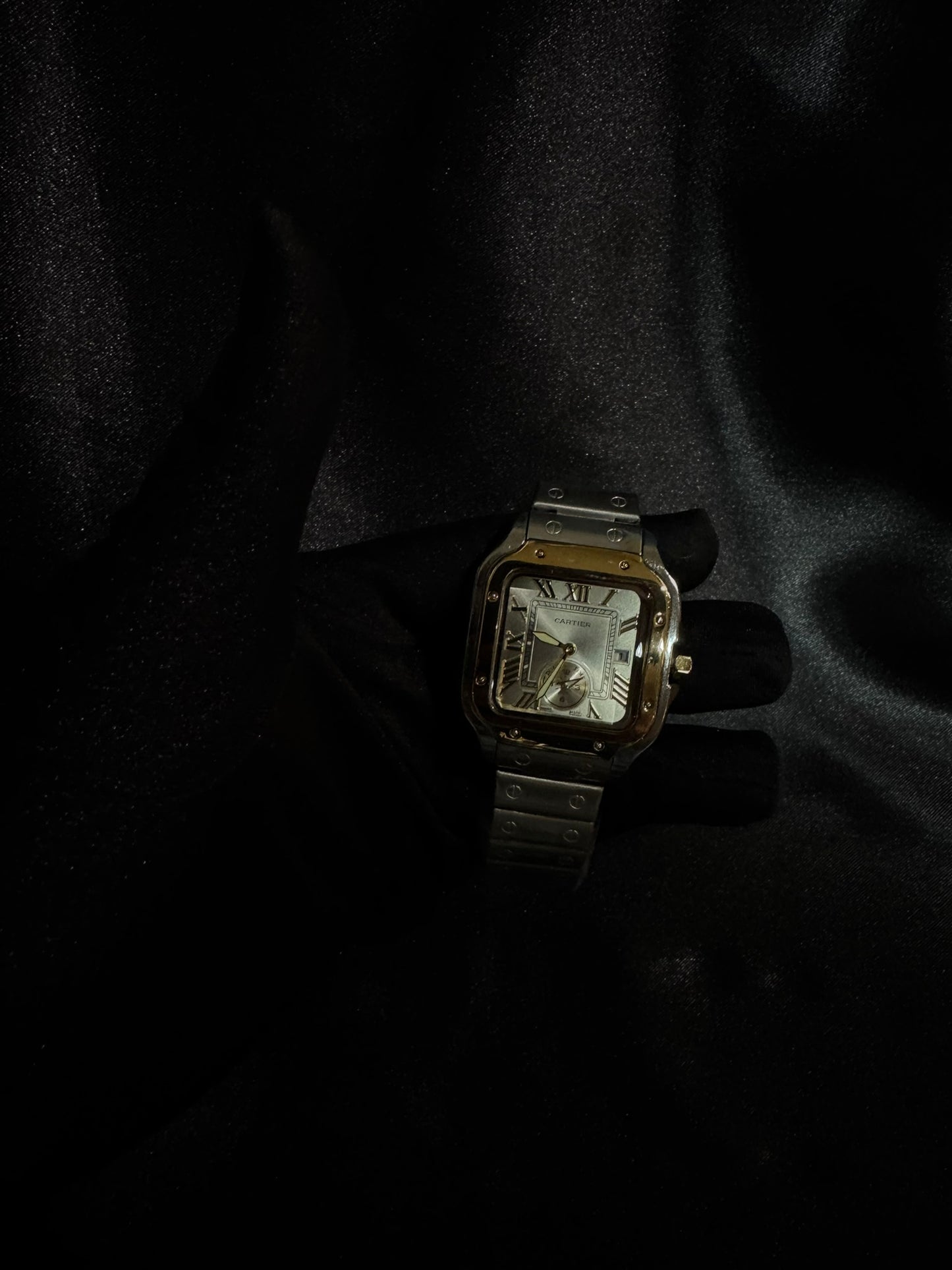 Reloj Cartier Santos Dorado con Plata
