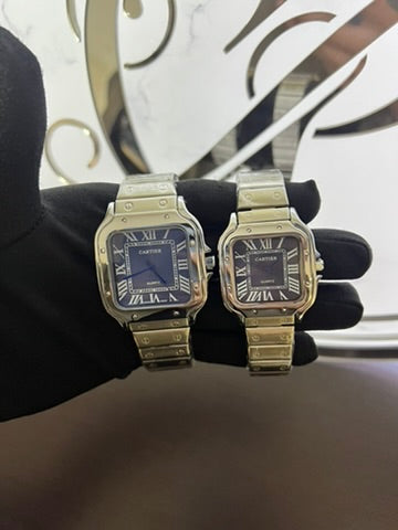 Cartier Pareja Plata cara Azul