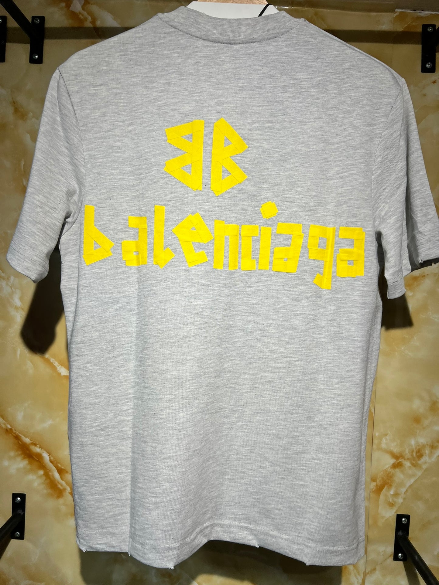 Balenciaga Tape Logo Tee Gris