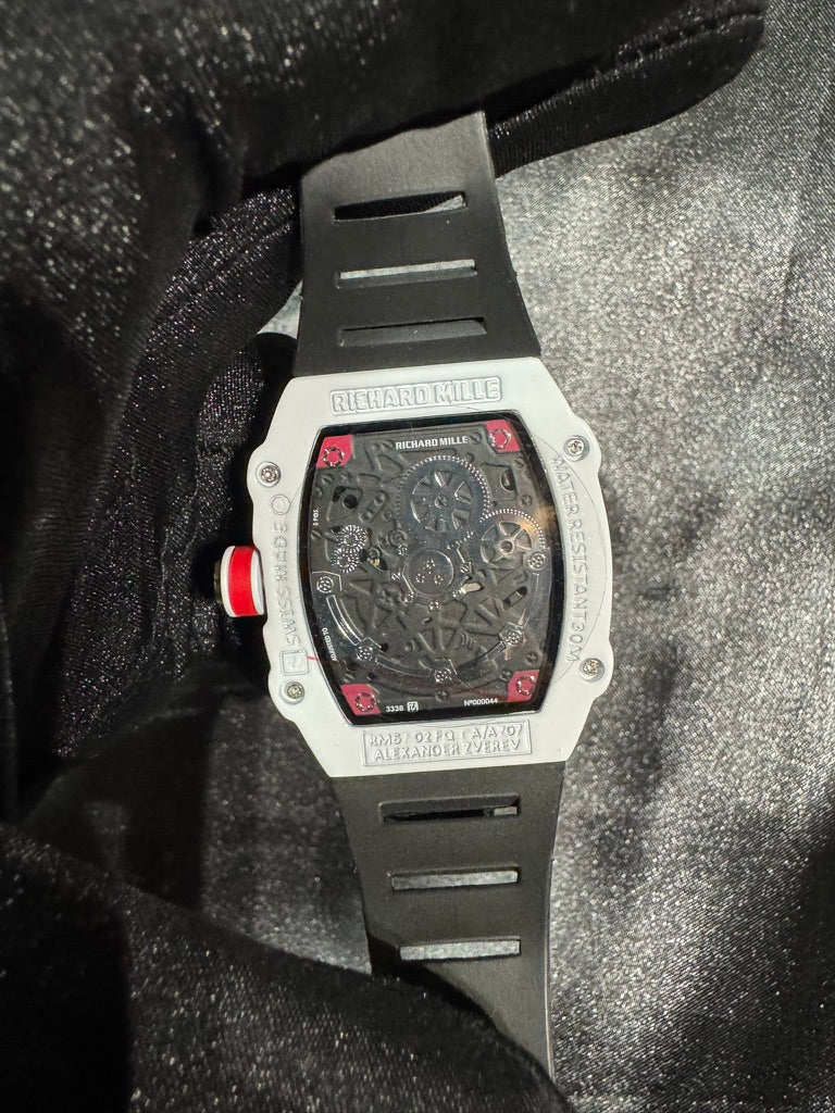 Richard Mille 67-02 Blanco Con Caucho Negro