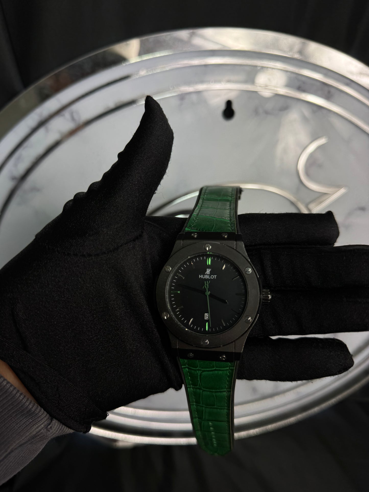 Reloj Hublot Negro con Verde