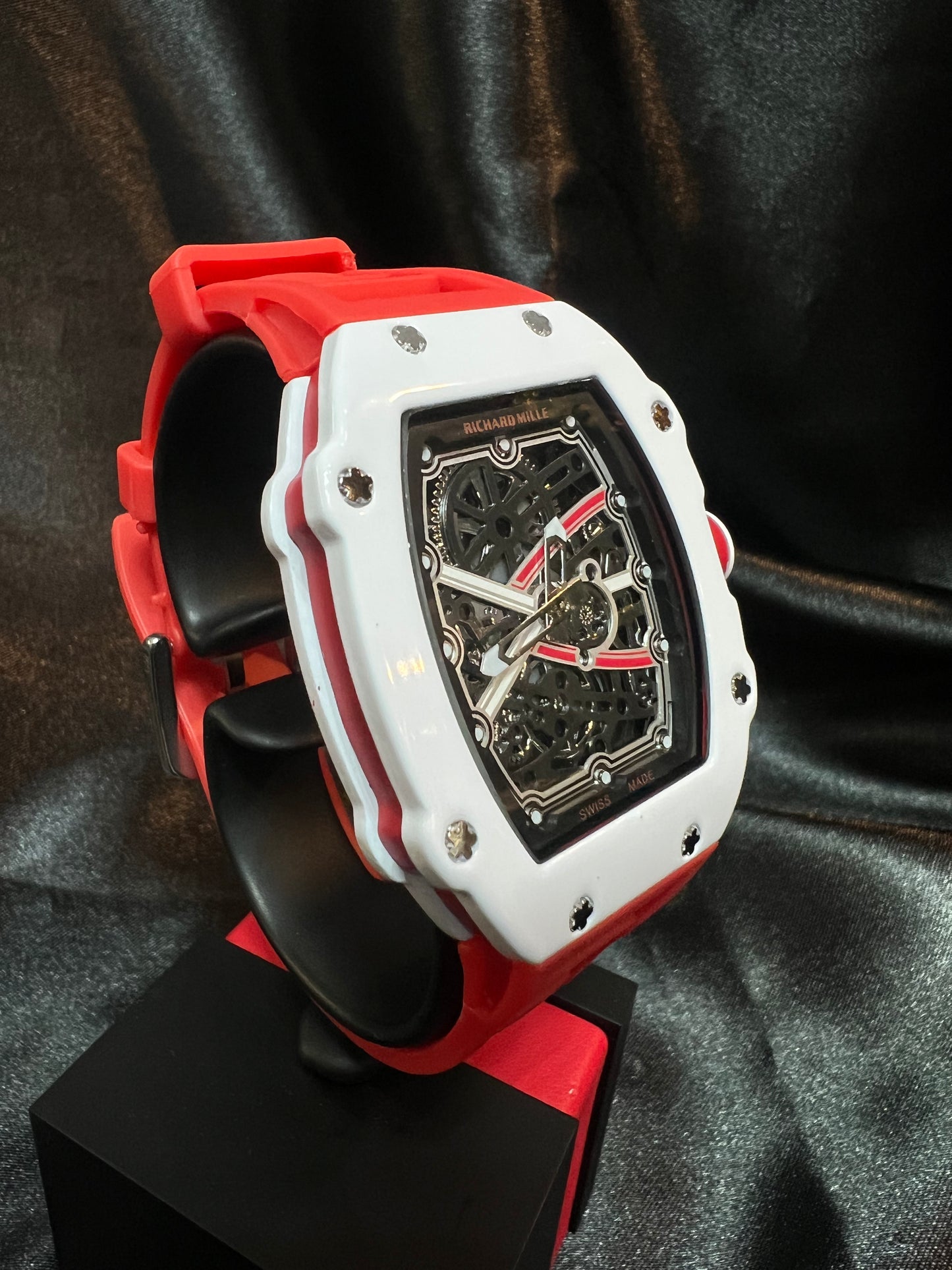 Richard Mille 67-02 Blanco Extensible Rojo