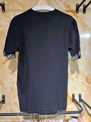 Playera Dior Negra con Detalle Monograma