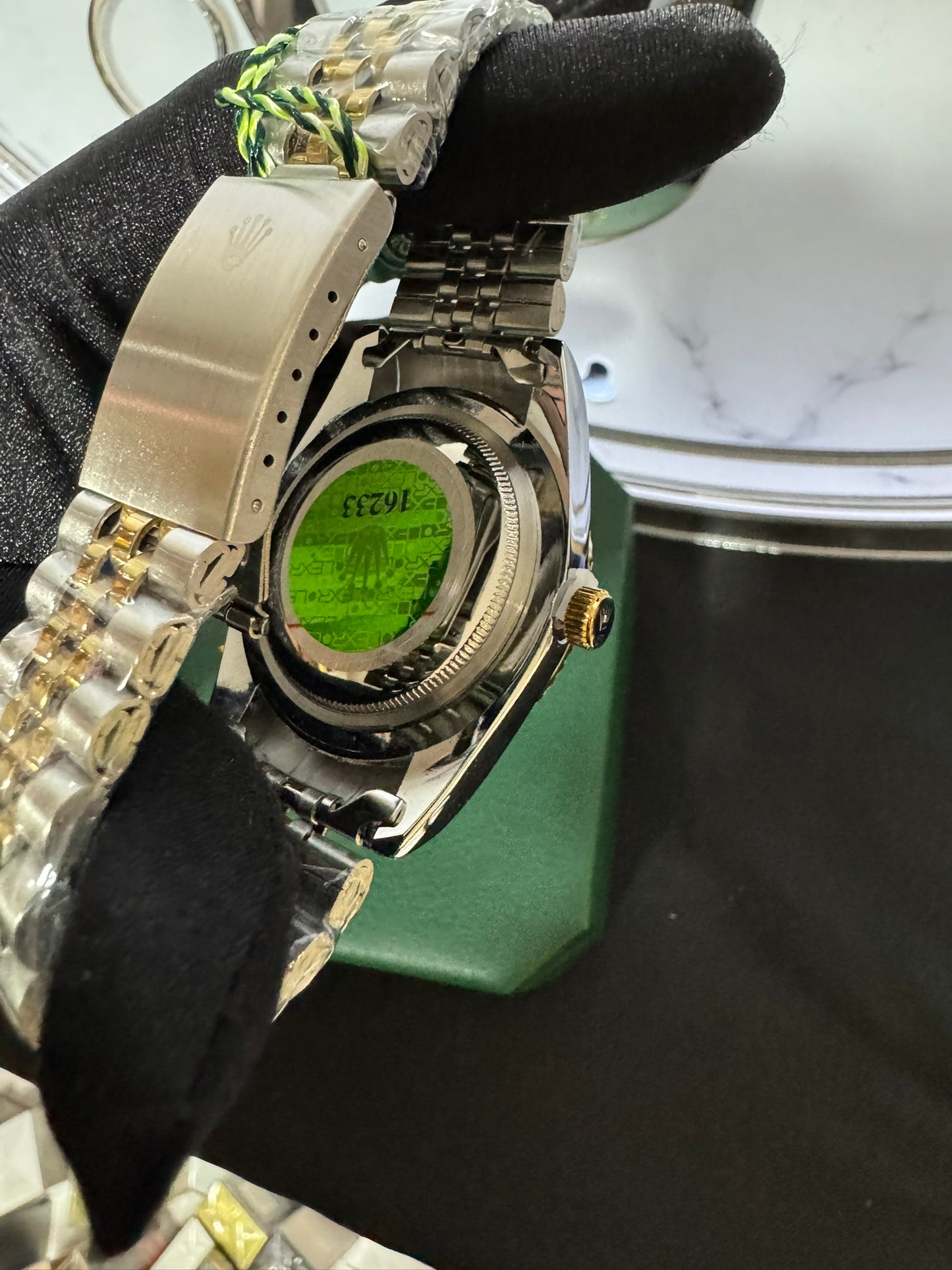 Reloj Rolex Datejust Dos Tonos caratula negra