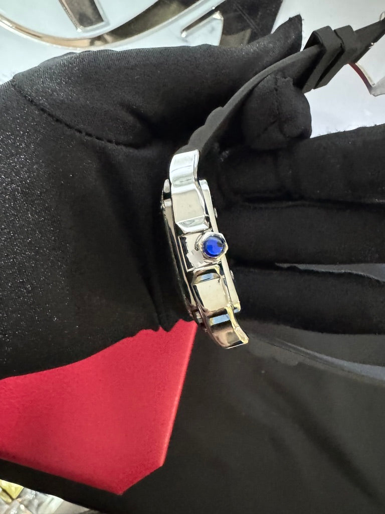 Reloj Cartier Santos Caucho con Piedras