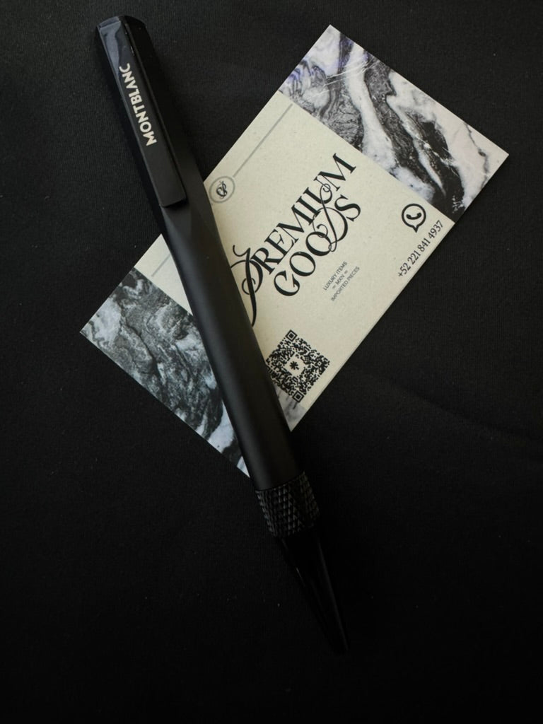 Pluma Mont Blanc Negra con logo Blanco