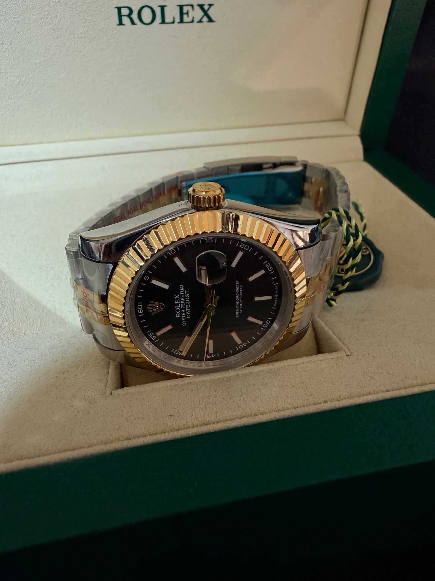 Rolex Date Just Acero Oro Caratula Negra