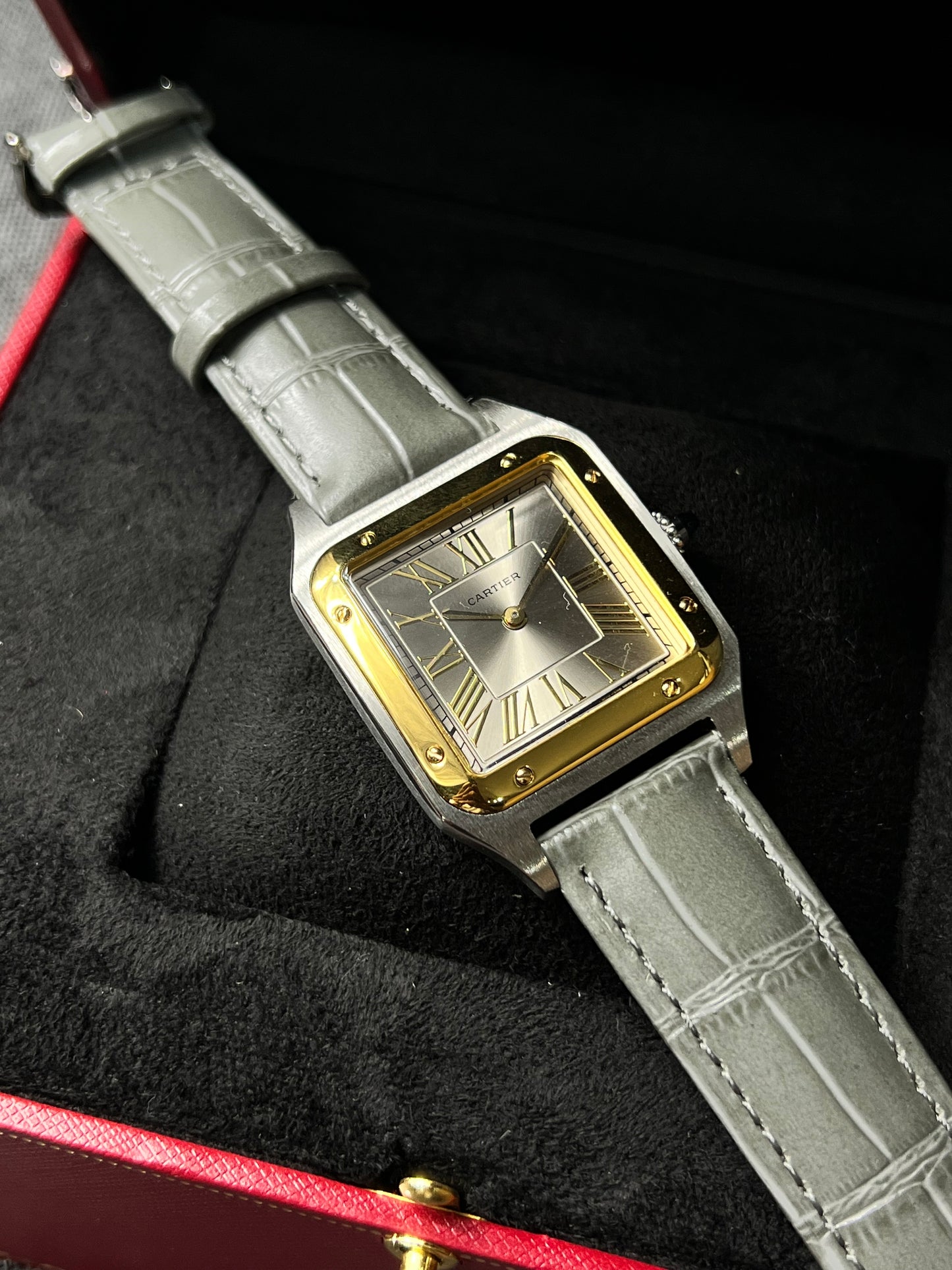 Cartier "Santos Dumont" Two Tone / Gris
