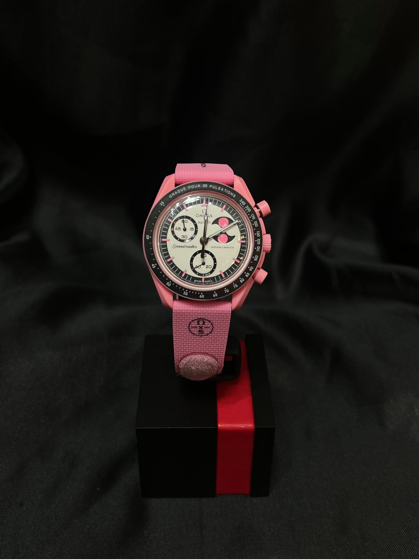 Omega Swatch Extensible Caucho Snoopy Rosa