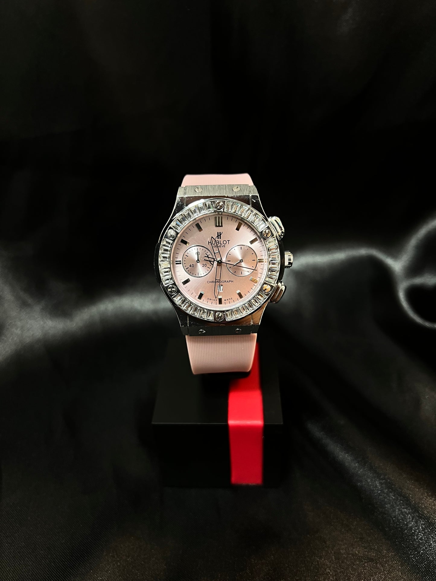 Hublot Cronograph Plata Rosa AA