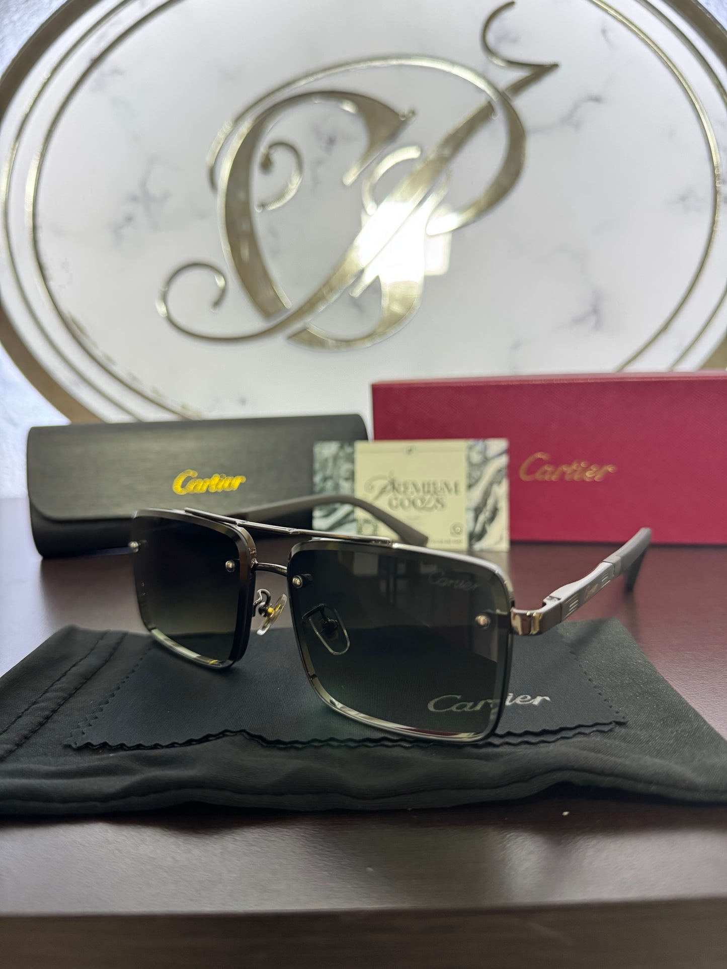 Lentes Cartier Cuadrados Negros