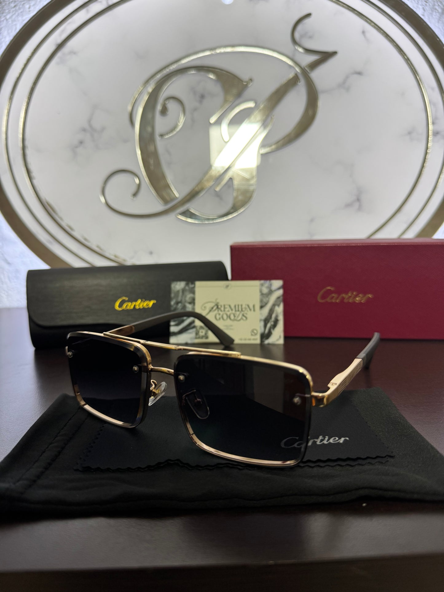 Lentes Cartier Cuadrados Gris