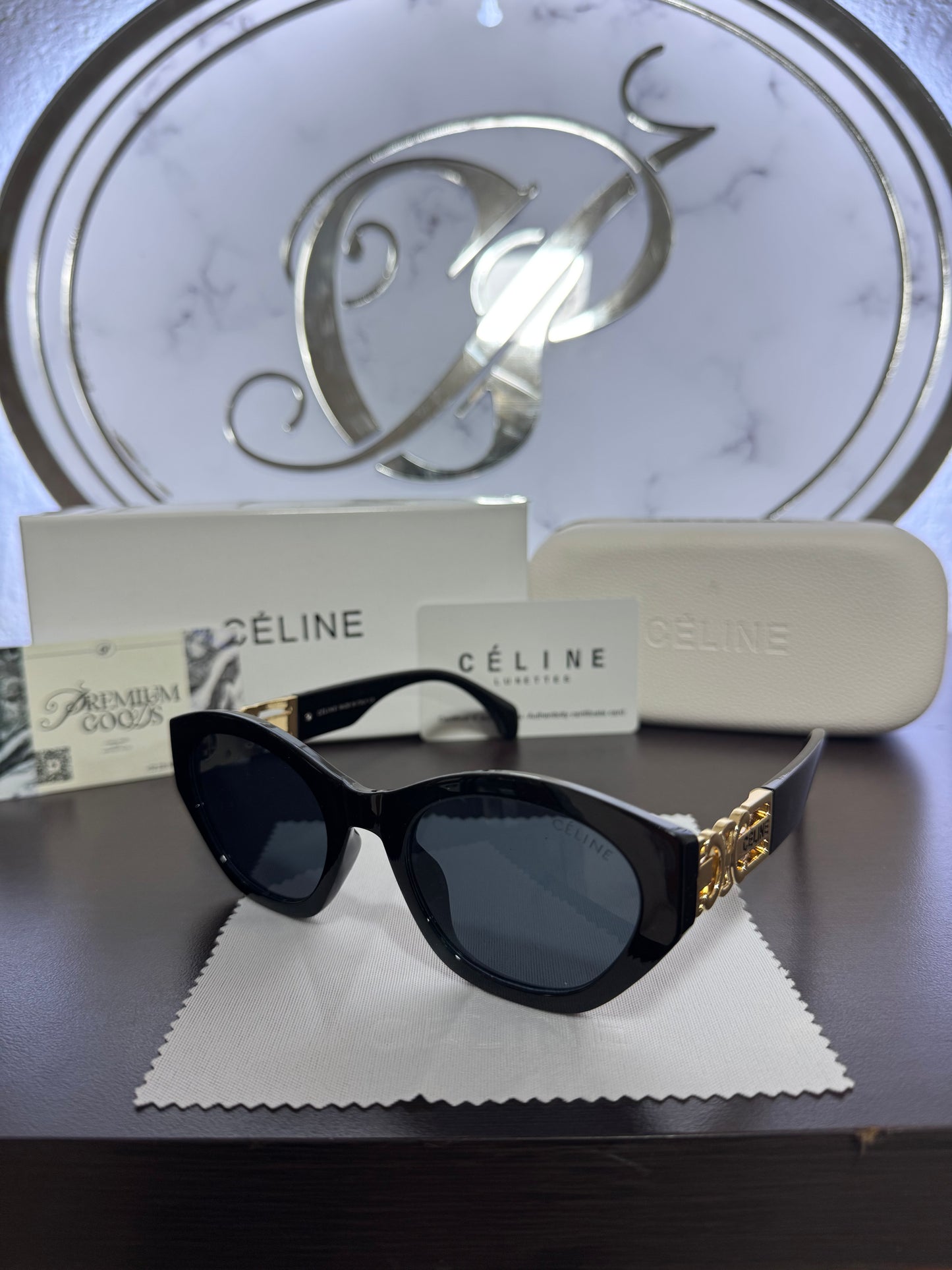Lentes Celine Negros Con Dorado