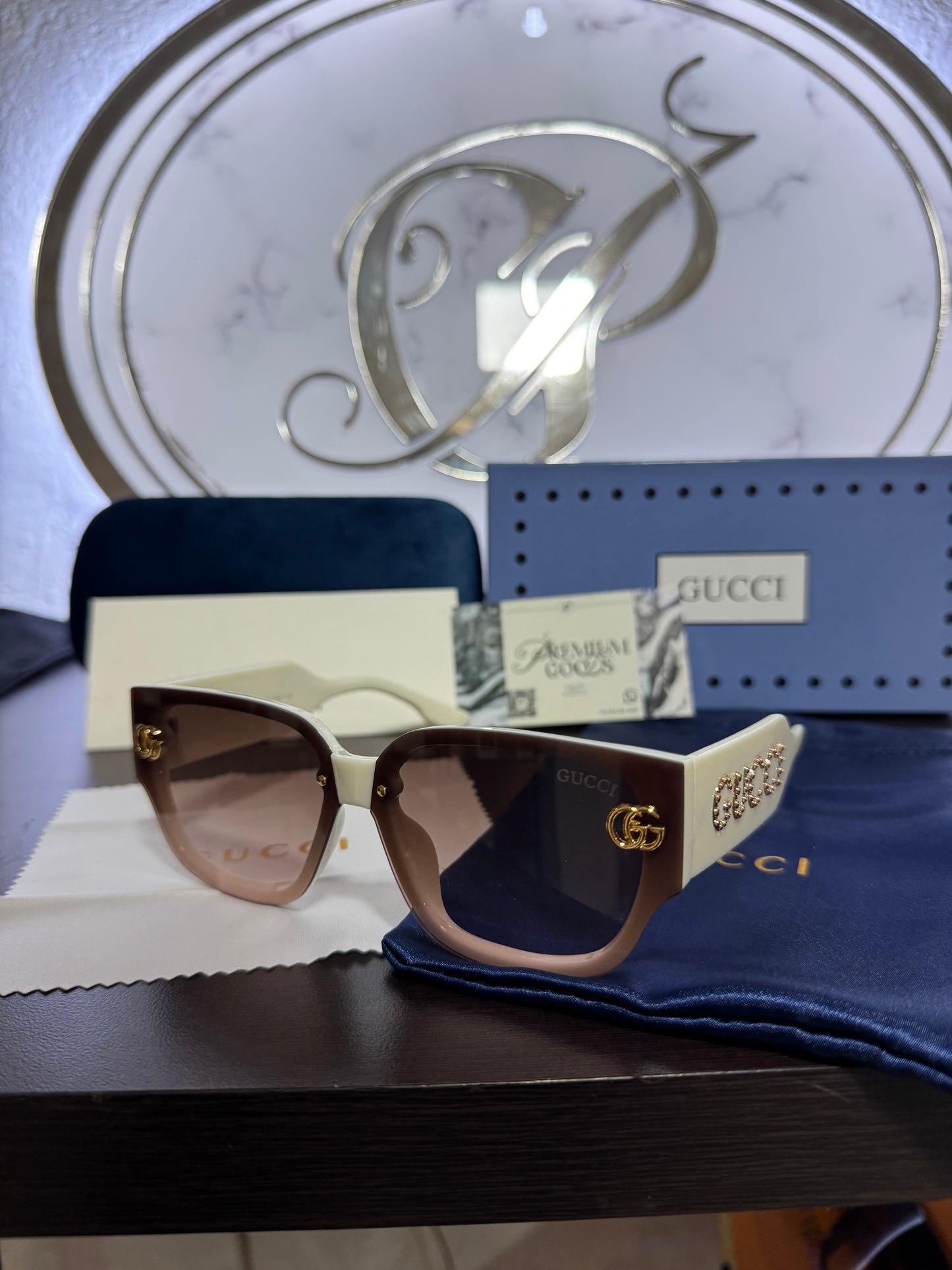 Lentes Gucci Blancos Con Café