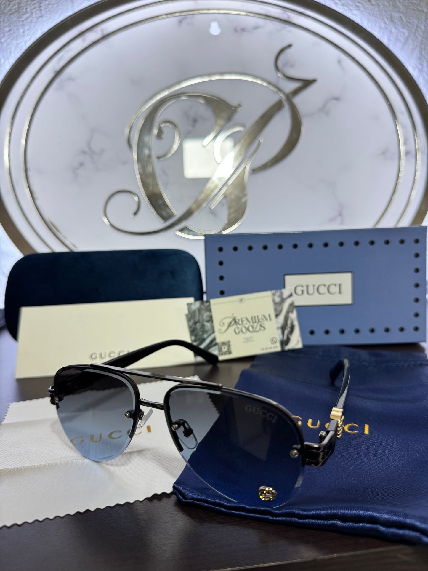 Lentes Gucci Azul Con Negro