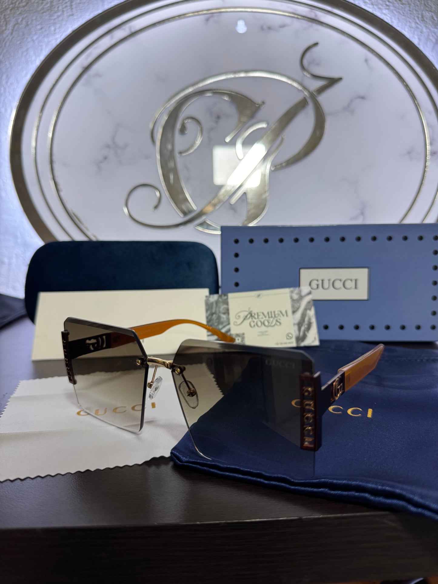 Lentes Gucci Cuadrados Cafe
