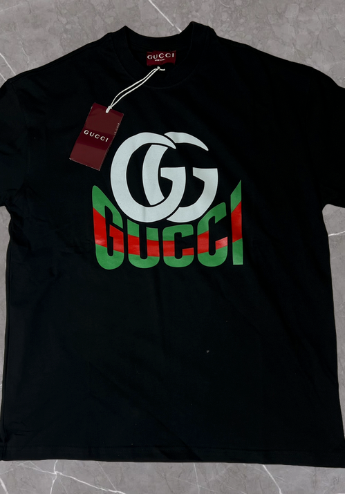 Gucci Oversized Logo Interlocking GG Print Black