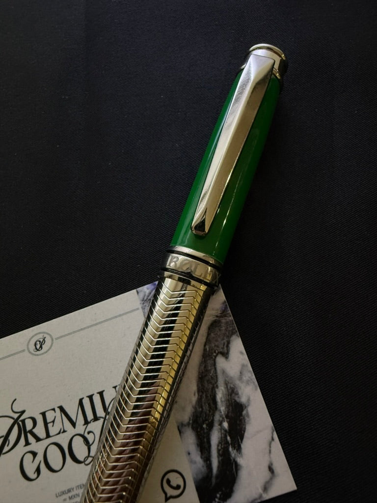 Pluma Rolex Verde y Plata