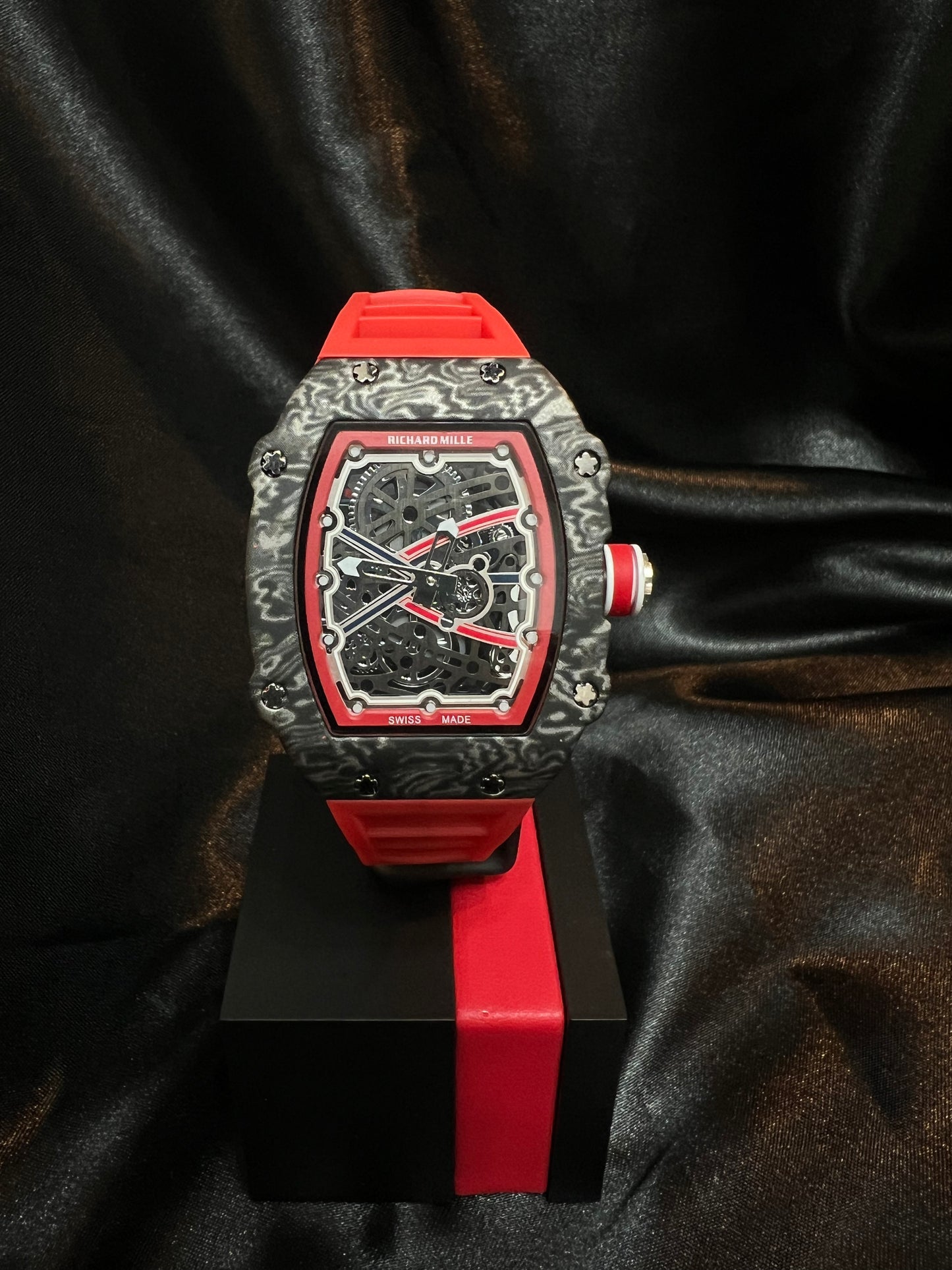 Richard Mille 67-02 Negro Extensible Rojo