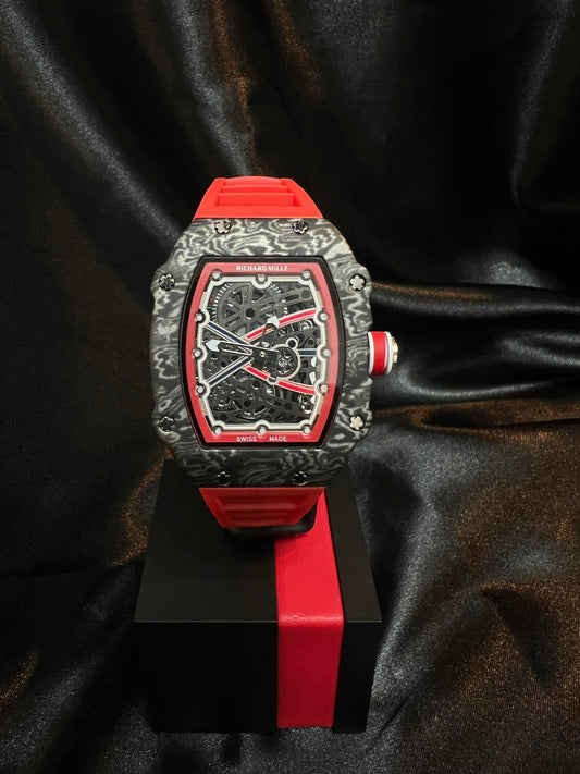 Richard Mille 67-02 Negro Extensible Rojo