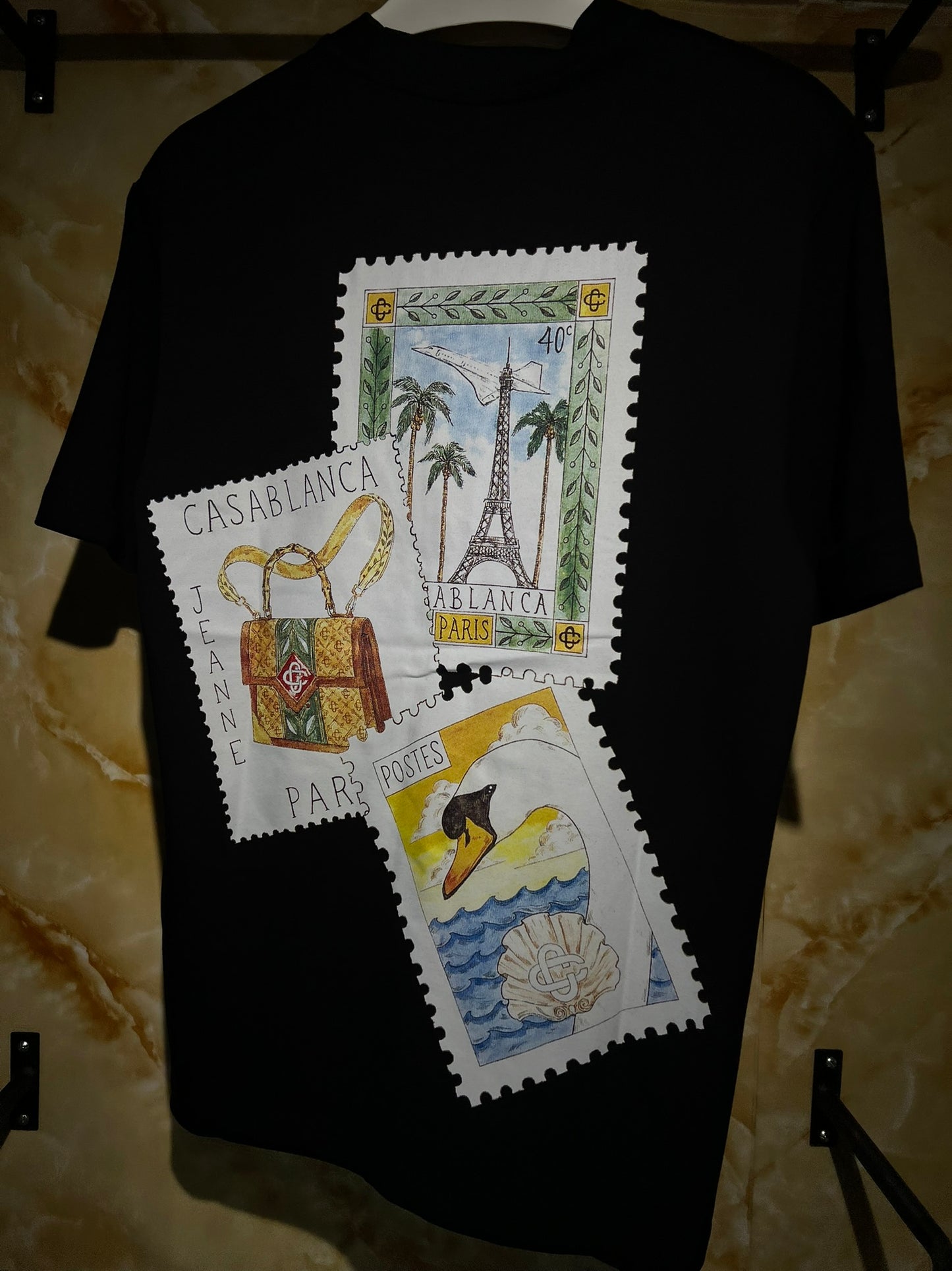 Casa Blanca Postcards Tee Negra