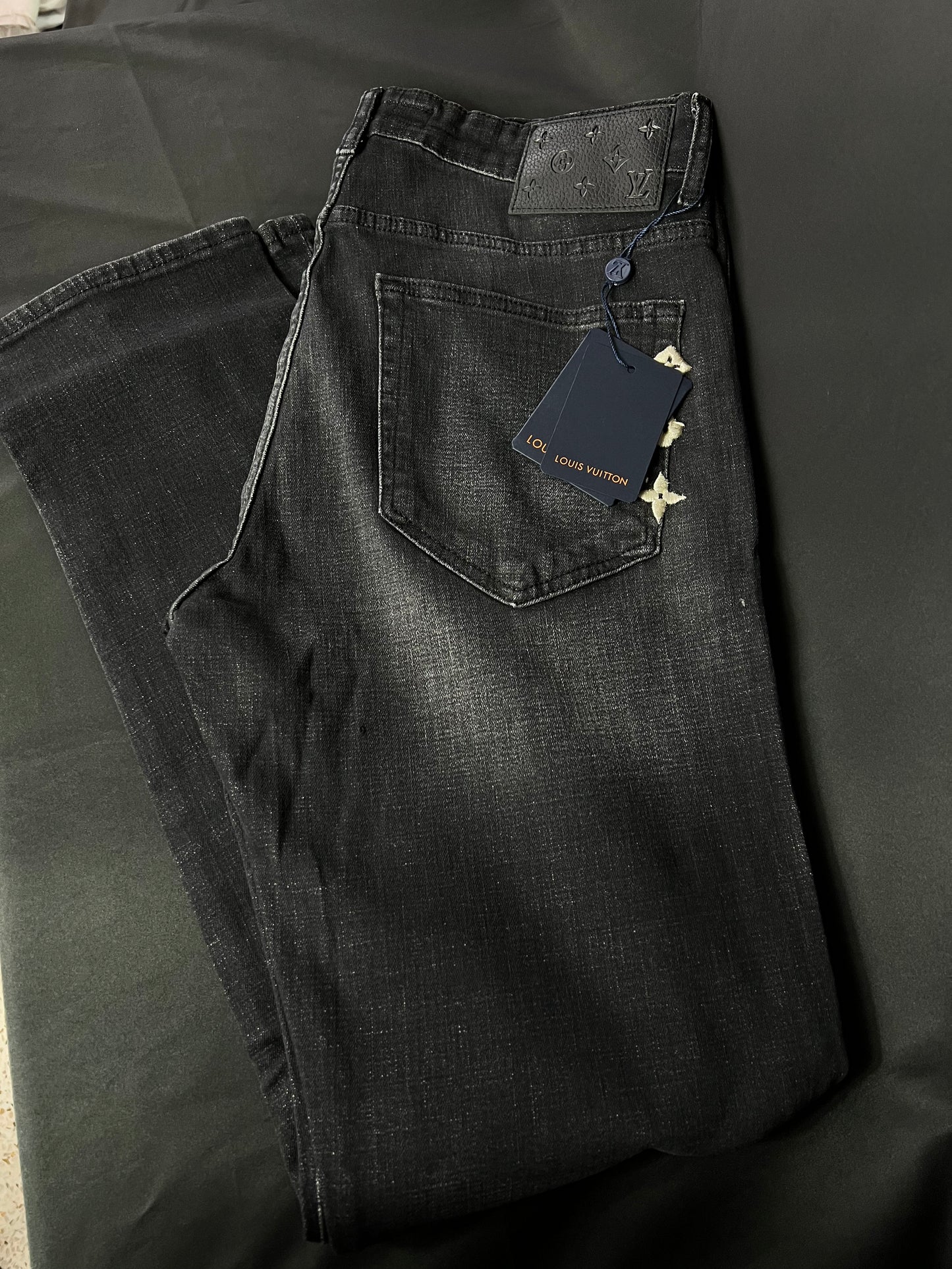 Jeans Louis Vuitton Negros Monogram Bordados