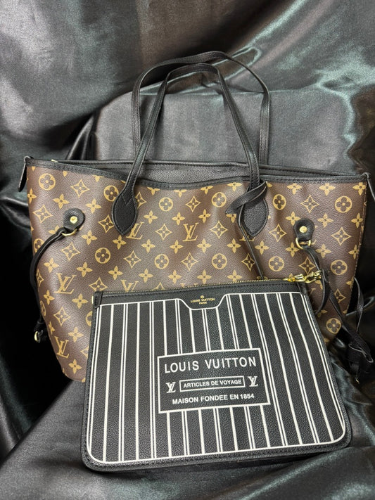 Louis Vuitton Neverfull Classic Monogram Black Doble Vista