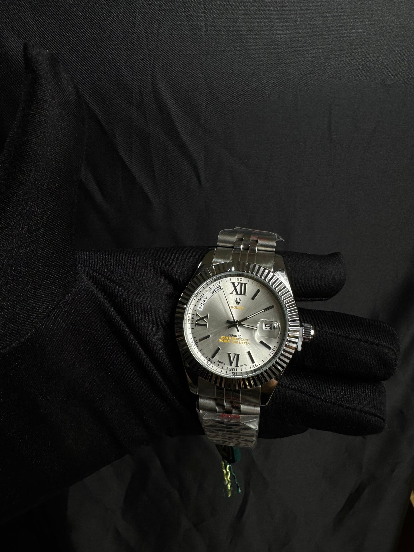 Reloj Rolex Day Date Gris Plata
