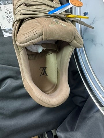 LV Trainer Taupe Yellow Tag