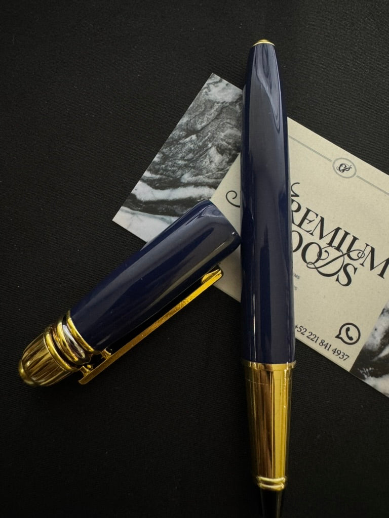 Pluma Mont Blanc Classic Azul con Dorado