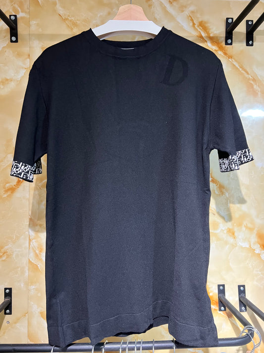 Playera Dior Negra con Detalle Monograma