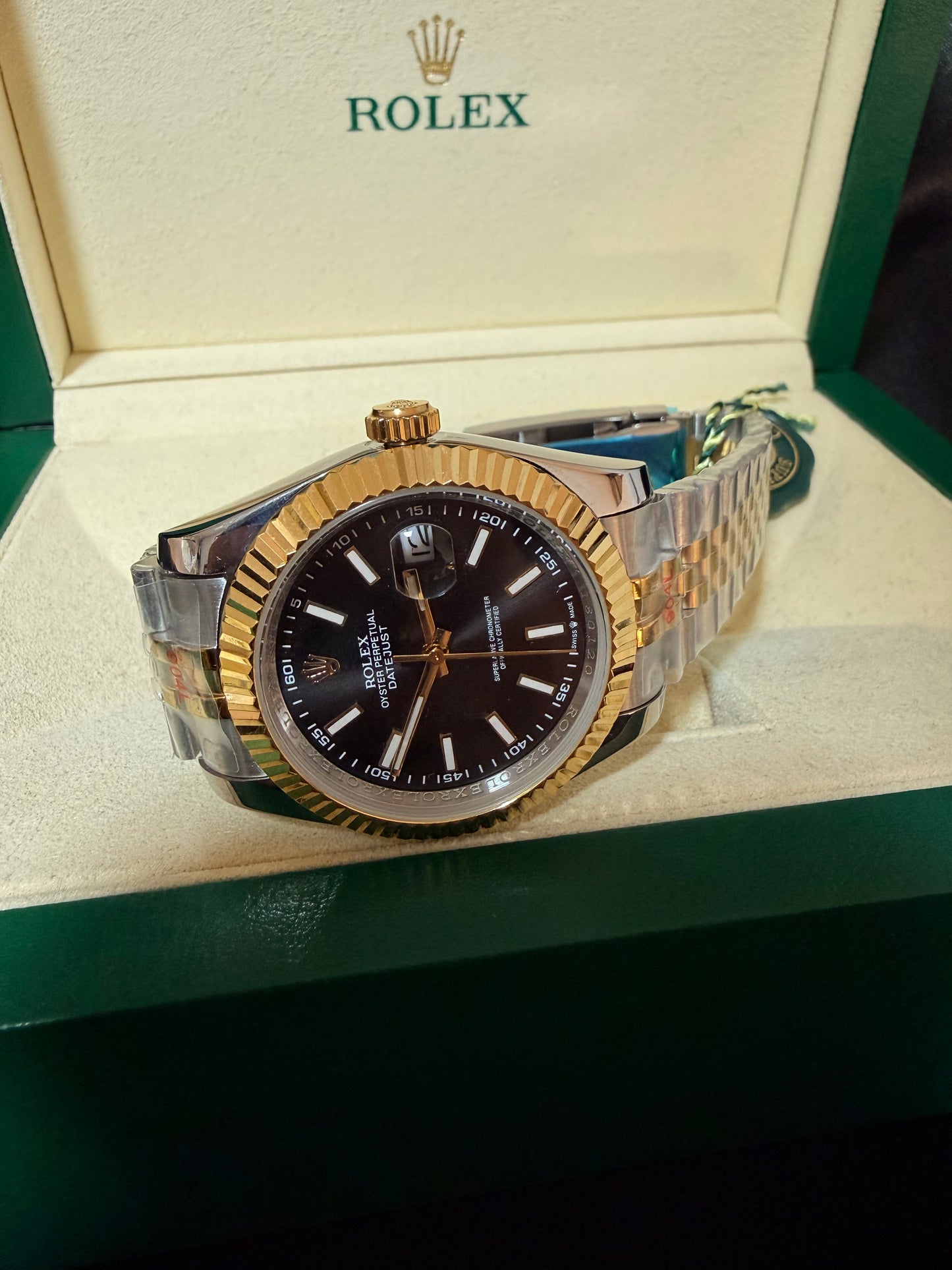 Rolex Date Just Acero Oro Caratula Negra