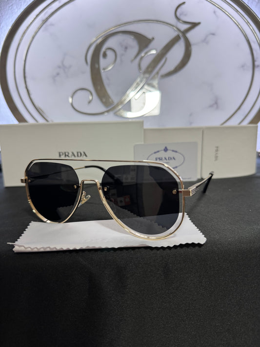 Lentes Prada Negros Con Dorado