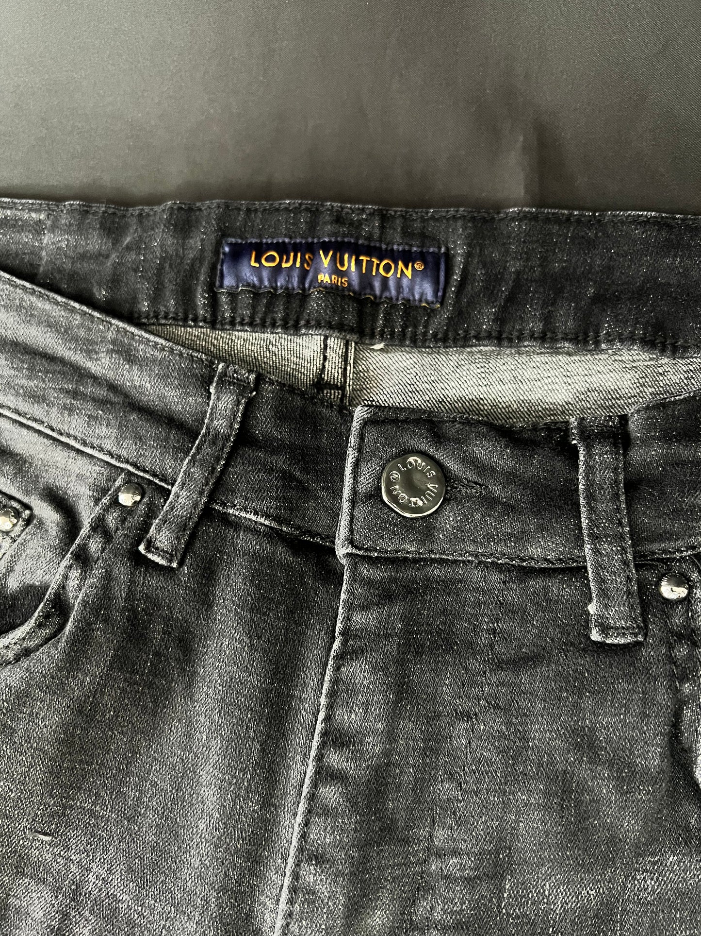 Jeans Louis Vuitton Negros Monogram Bordados