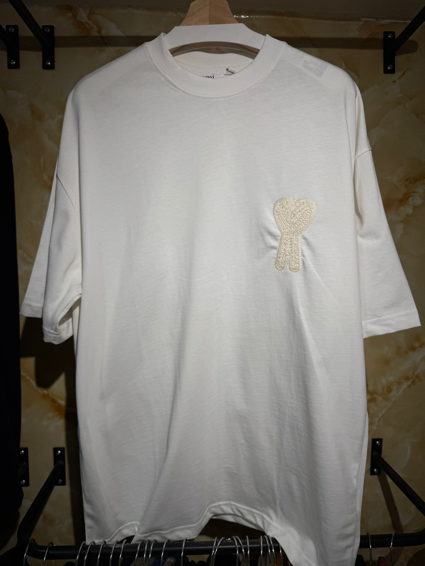 AMI Paris Ami de Coeur T-Shirt (White / Embroidered)