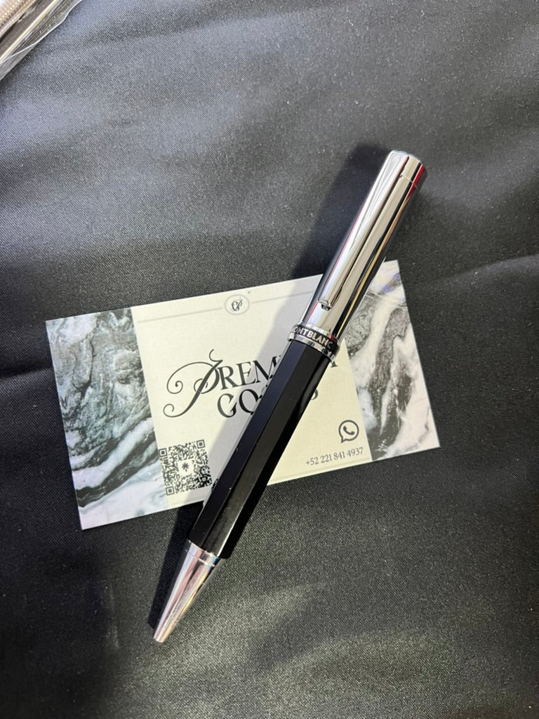 Pluma Mont Blanc Clásica Negra con Plata