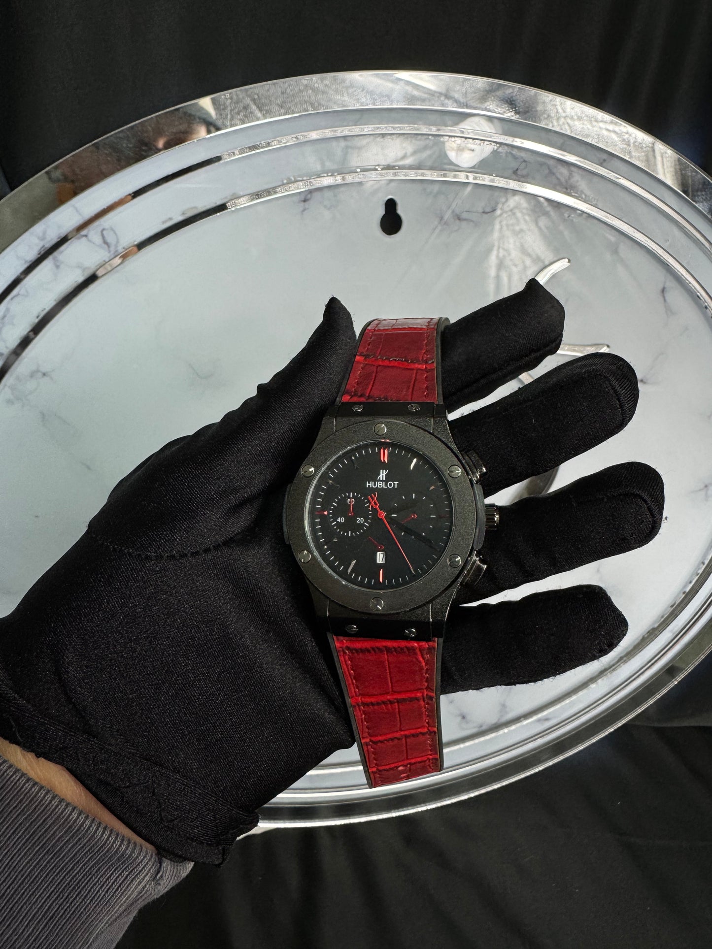 Reloj Hublot Chrono Negro con Rojo