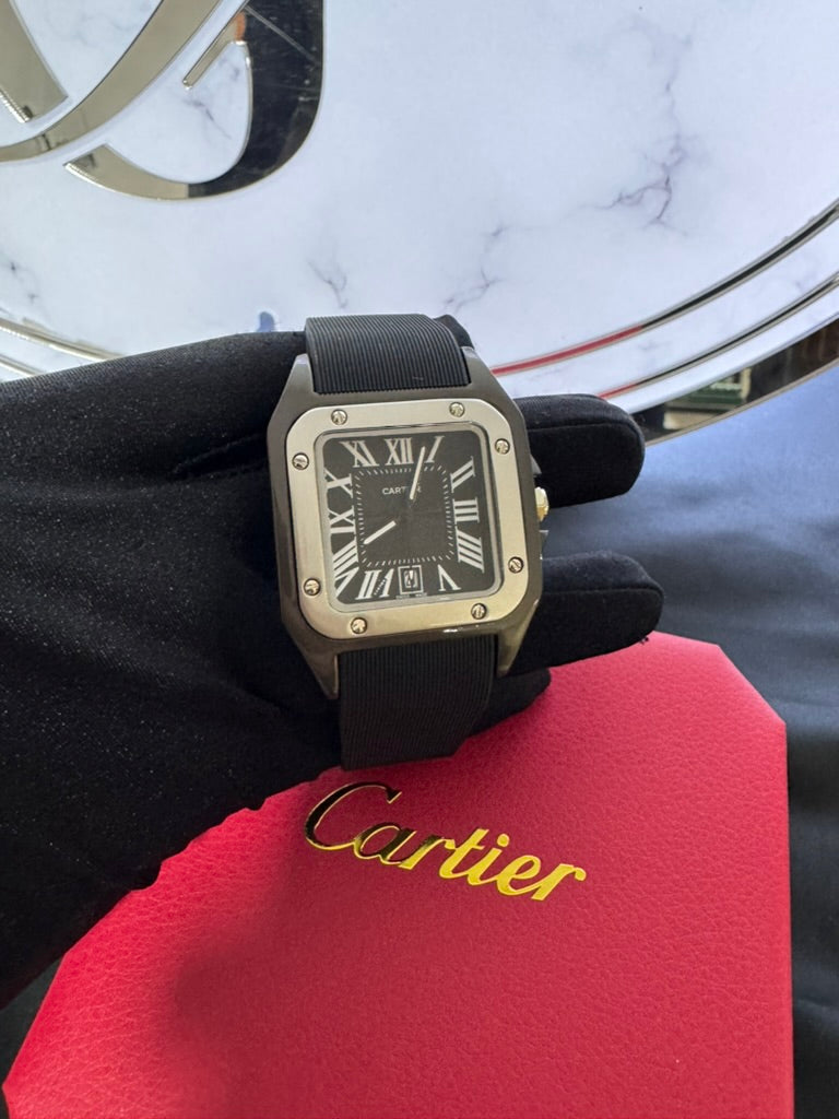 Reloj Cartier Negro Caucho
