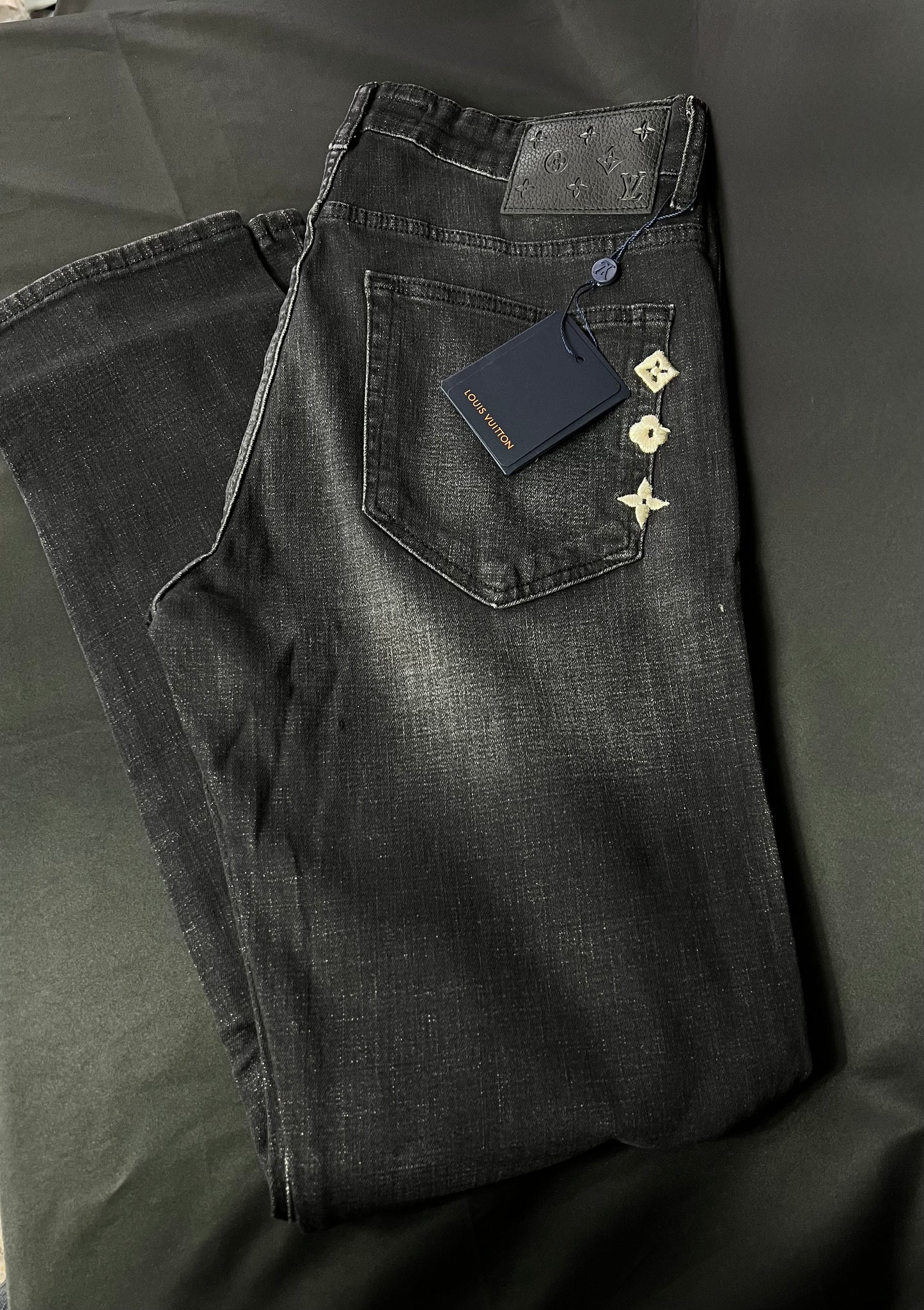 Jeans Louis Vuitton Negros Monogram Bordados