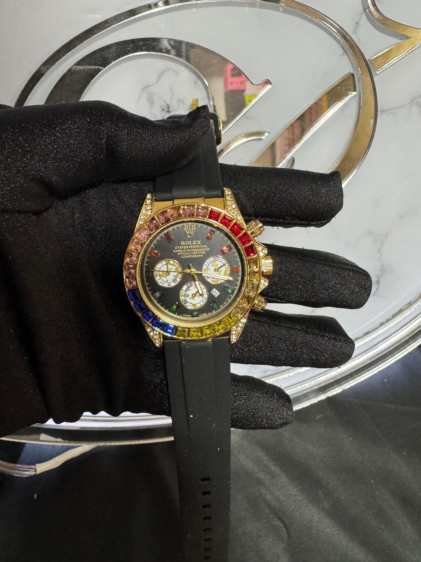 Reloj Rolex Rainbow Carátula Negra