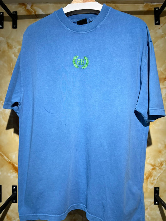 Balenciaga Crest Logo T-Shirt Blue Wash