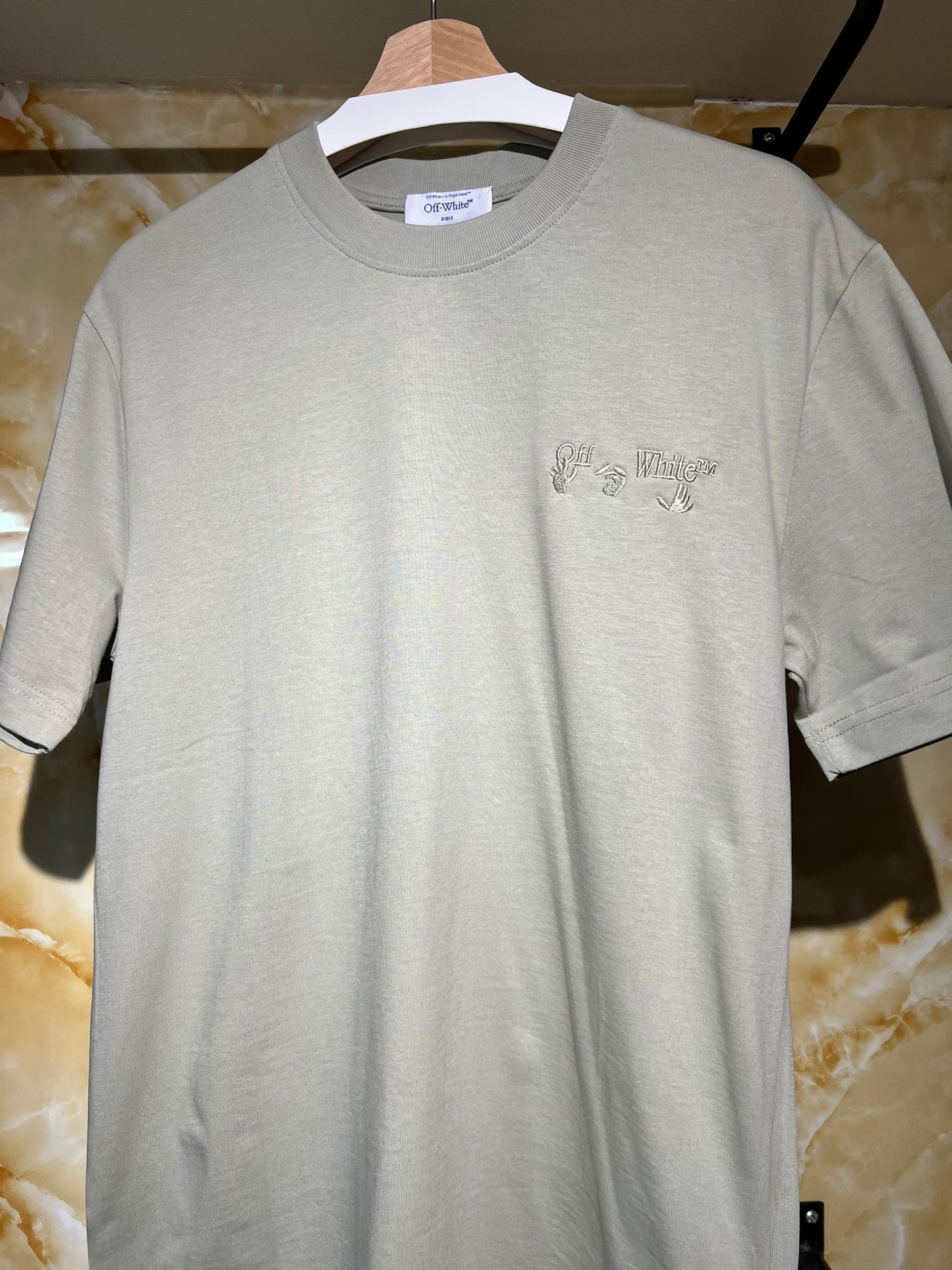 Off-White “Hands Arrows” Embroidered Sage Green