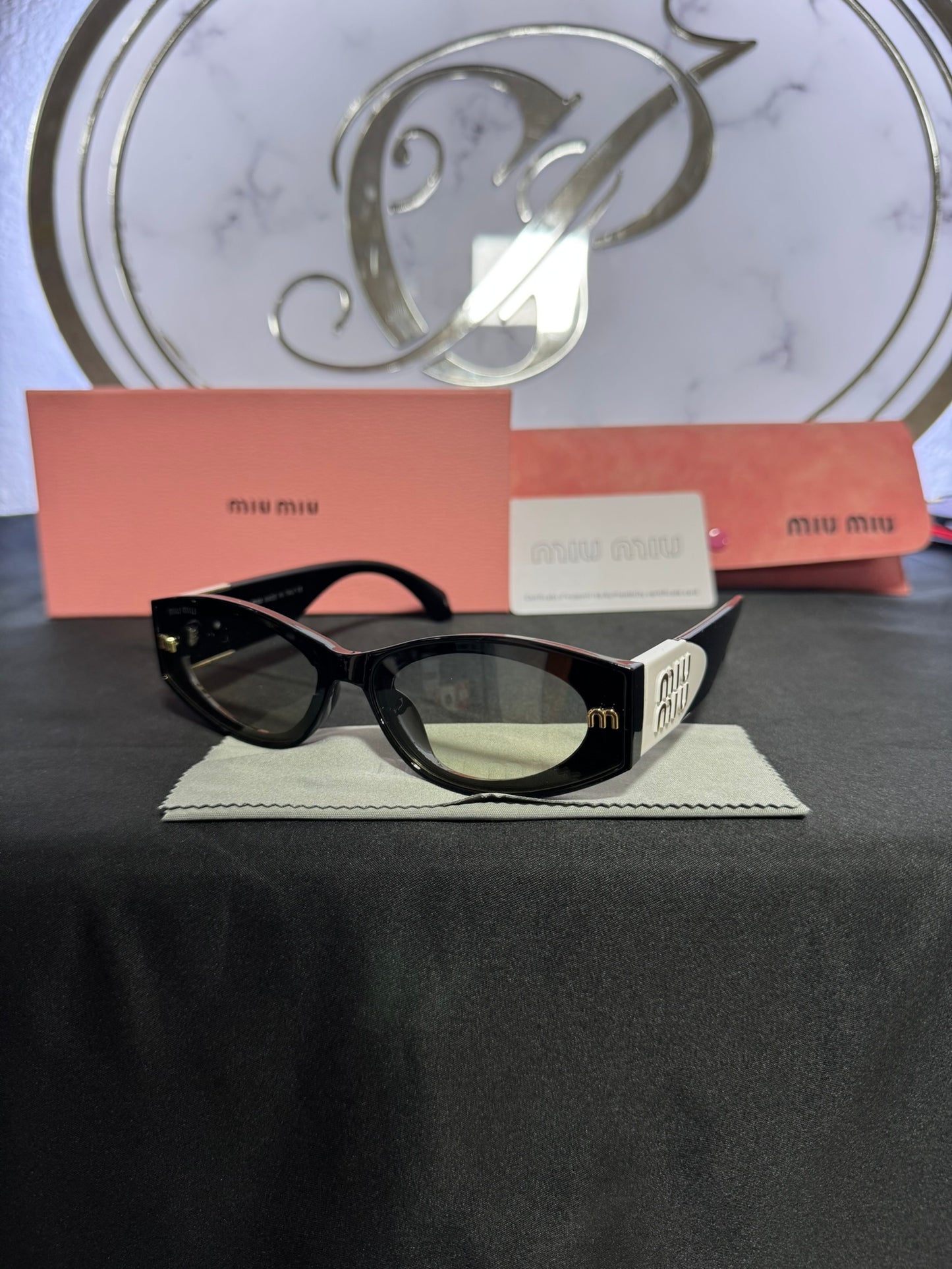 Lentes Miu Miu Negros Con Blanco