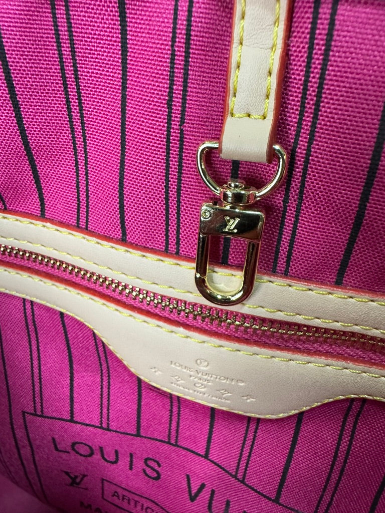 Louis Vuitton Neverfull Classic Monogram Pink Doble Vista