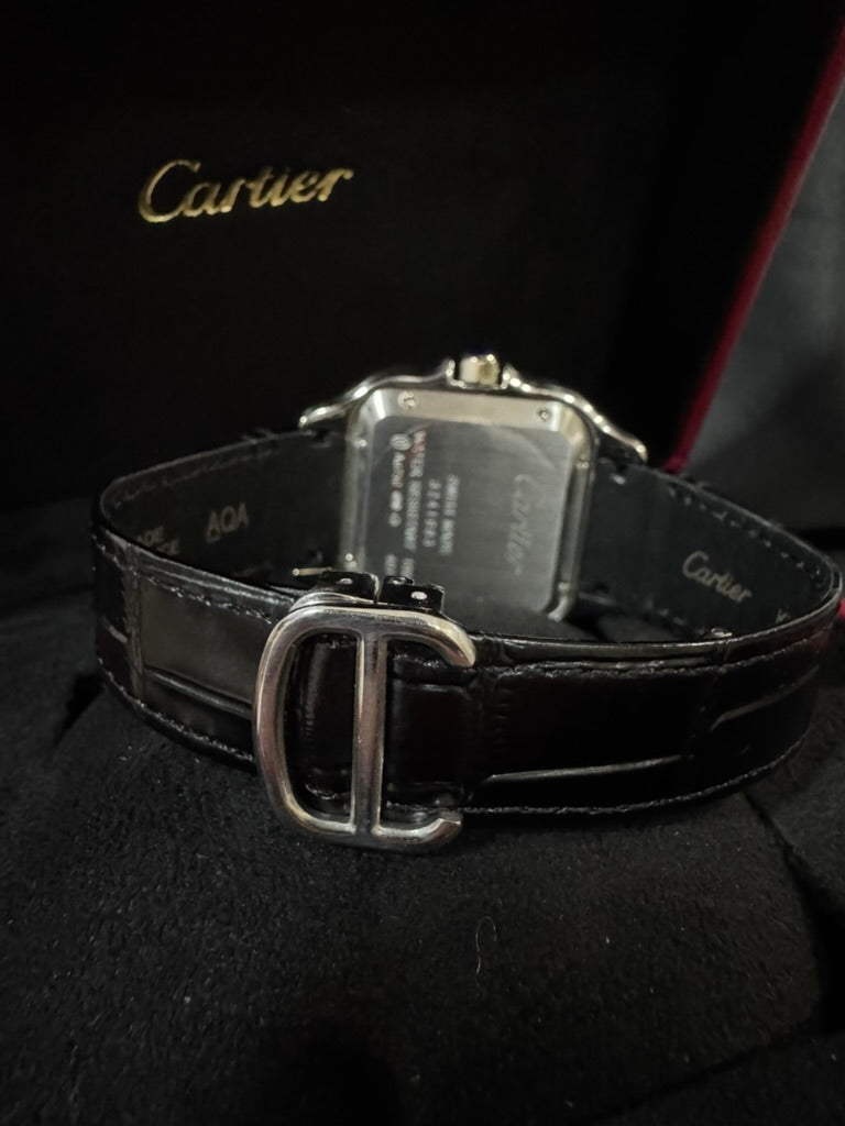 Cartier Santos  Black/Acero Piel