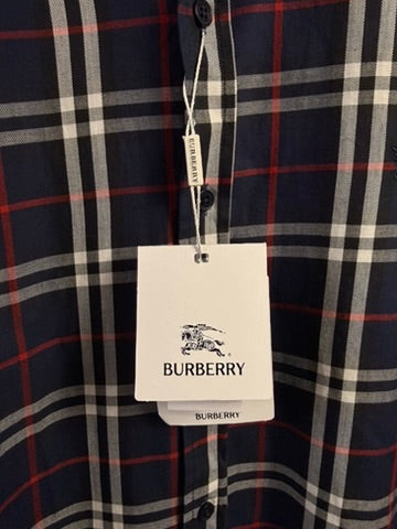 Camisa Burberry Clasica Azul UA